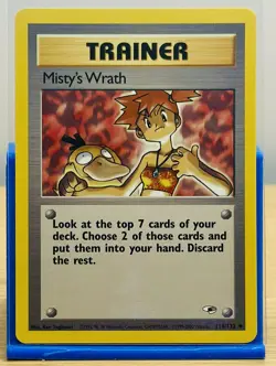 Pokemon TCG Trainer Misty's Wrath Gym Heroes 114/132 Unlimited Card LP - Image 1