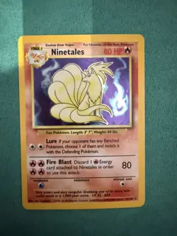 Pokemon TCG Ninetales Holo Rare Card Base Set 12/102 (4th Print) MP - Image 1