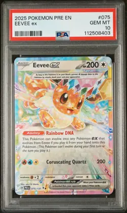 2025 POKEMON PRE EN-PRISMATIC EVOLUTIONS #075 EEVEE EX PSA 10 - Image 1
