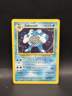 Pokemon TCG Poliwrath Unlimited Holo Rare Base Set WOTC - Image 1