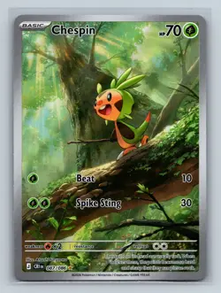 Pokemon ME04: Chaos Rising #087/086 Chespin Illustration Rare Pack Fresh - Image 1