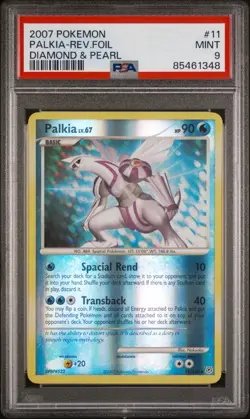 Pokemon Palkia Diamond & Pearl Rare 90HP #11/130 2007 Reverse Holo PSA 9 POP 12 - Image 1