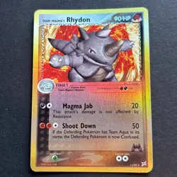 Pokemon TCG Team Magmas Rhydon 11/95 Reverse Holo Team Aqua Vs Team Magma LP+ - Image 1