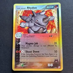 Pokemon TCG Team Magmas Rhydon 11/95 Reverse Holo Team Aqua Vs Team Magma LP+ - Image 2