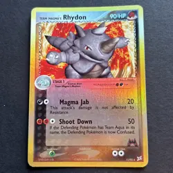 Pokemon TCG Team Magmas Rhydon 11/95 Reverse Holo Team Aqua Vs Team Magma LP+ - Image 3