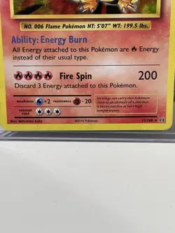 2016 Pokemon TCG XY Evolutions CHARIZARD HOLO 11/108 - Game Used - Damaged - Image 3