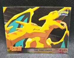 The Fight Rages Charizard Topps Mewtwo Strikes Back Pokemon Holo Foil - Image 1