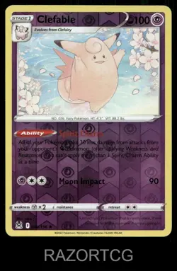 CLEFABLE 063/196 R LOST ORIGIN POKEMON REVERSE HOLO NM/M - Image 1