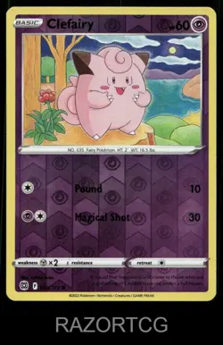 CLEFAIRY 053/172 C BRILLIANT STARS POKEMON REVERSE HOLO LP - Image 1