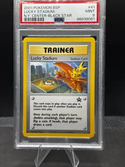 PSA 9 MINT Lucky Stadium #41 NY Black Star Promo 2001 New York Pokemon Center - Image 1