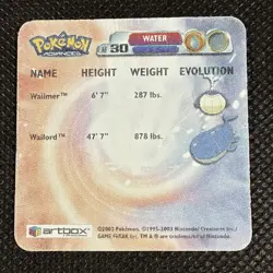 Artbox Pokemon Advanced Action Flipz (2003) AF30 Wailmer Wailord LP - Image 3