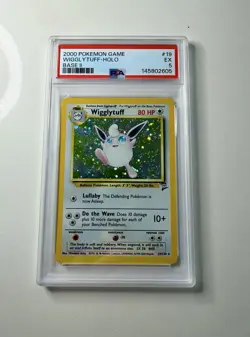 2000 POKEMON BASE SET 2 #19 WIGGLYTUFF-HOLO PSA 5 - Image 1