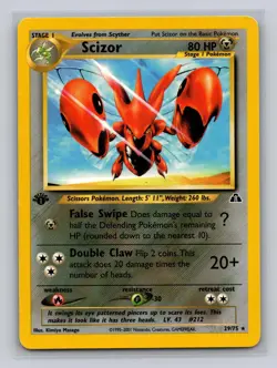 Scizor 29/75 Rare Neo Discovery Pokemon 1st Edition Moderately Played - Image 1