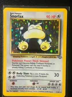 Pokemon TCG Jungle Snorlax 11/64 Holo Rare English 1999 90 HP WOTC - Image 1