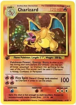 Pokemon 1999 Charizard 4/102 Holo 1st Edition Base Set SHADOWLESS - Image 2