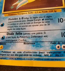 Lightly Played Lapras 10/62 Fossil Holo Rare Holo FRENCH Ken Sugimori Pokemon. - Image 4