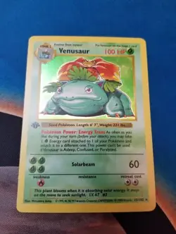 🔥 Venusaur 1st Edition Shadowless Holo Foil Base Set 15/102 MP Pokemon TCG 🔥 - Image 3