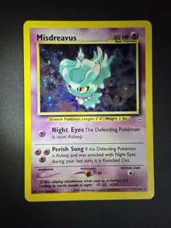 Nintendo Pokemon TCG Misdreavus 11/64 Neo Revelation Holo Rare HP50 English - Image 2