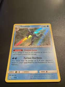 Pokemon TCG Greninja Detective (DEP) Pikachu 9/18 Holo Rare Sun and Moon - Image 2