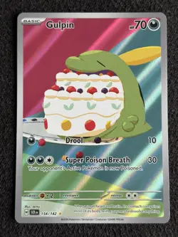 Pokemon TCG Gulpin 154/142 Illustration Rare Stellar Crown LP/NM Condition - Image 1