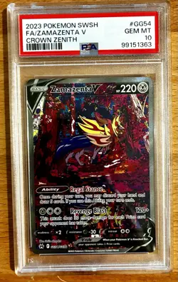 Pokemon 2023 Crown Zenith Galarian Gallery Zamazenta V GG54 PSA 10 FA Holo - Image 1