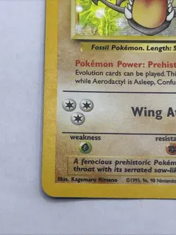 1999 Pokemon Fossil Aerodactyl Holo #1/62 WOTC Vintage Rare Holographic Card - Image 2