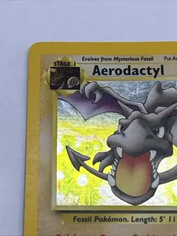 1999 Pokemon Fossil Aerodactyl Holo #1/62 WOTC Vintage Rare Holographic Card - Image 3