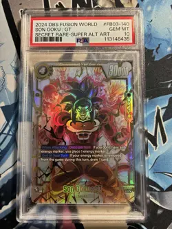 2024 DRAGON BALL SUPER CARD GAME FUSION WORLD RAGING ROAR SON GOKU : GT PSA 10 - Image 1