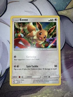 48/68 Eevee | Rare Holo Card | Pokemon TCG Hidden Fates Near Mint/Mint - Image 1