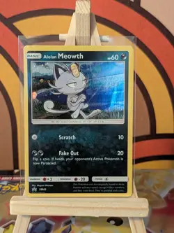 Pokemon TCG Alolan Meowth - Sun & Moon Promo SM43 Holo Near Mint - Image 1