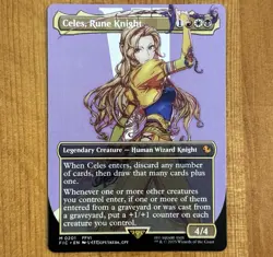 Celes, Rune Knight, M 0201, NM Borderless, MTG Final Fantasy Commander FIC - Image 1