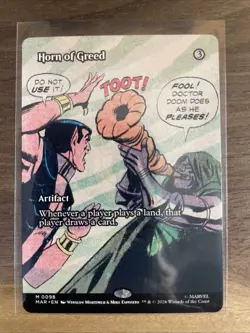 MTG Horn of Greed #0098 Borderless Mythic Marvel Universe Eternal-Legal (MAR) - Image 1