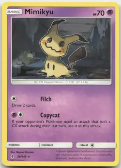 Mimikyu 58/145 Non Holo Deck Exclusives Guardians Rising Promo Pokemon Card LP - Image 1