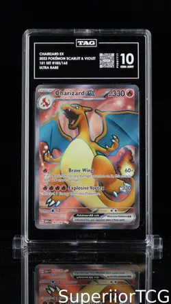 Charizard EX 183/165 Ultra Rare 151 Pokemon Tag 10 Gem Mint - Image 1