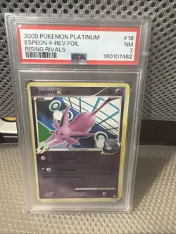 2009 Pokemon Platinum Espeon 18/111 Rising Rivals Rev. Foil Psa7 New Cert Rare - Image 1