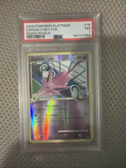2009 Pokemon Platinum Espeon 18/111 Rising Rivals Rev. Foil Psa7 New Cert Rare - Image 2