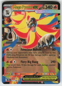 Mega Pyroar ex 015/086 Holo Double Rare Chaos Rising Pokemon Holo Near Mint - Image 1