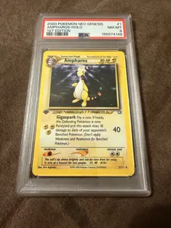 2000 POKEMON NEO GENESIS AMPHAROS-HOLO 1ST EDITION - NM-MT PSA 8 - Image 1