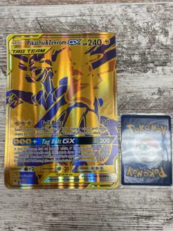 Pikachu & Zekrom GX 2021 Pokemon Sun & Moon SM248 JUMBO MP Moderate Play - Image 3