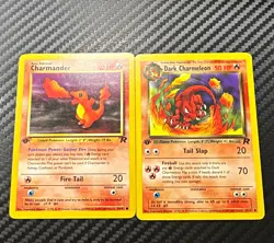 Pokemon TCG Team Rocket 1st Edition Charmander 50/82 & Dark Charmeleon 32/82 - Image 1