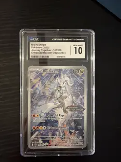CGC 10 GEM MINT Pokemon N's Reshiram Journey Together STAMPED 167/159 - Image 1