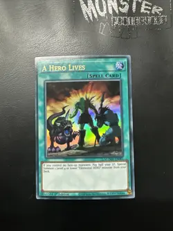 YUGIOH A HERO LIVES ULTRA RARE MAMA-EN081 1ST EDITION - Image 1