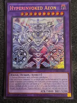 Yugioh! Hyperinvoked Aeon CORI-EN033 Secret Rare 1st Ed NM Near Mint Pack Fresh - Image 1