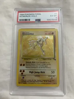 1999 Pokemon Fossil Hitmonlee Holo 7/62 PSA 6 - Image 1