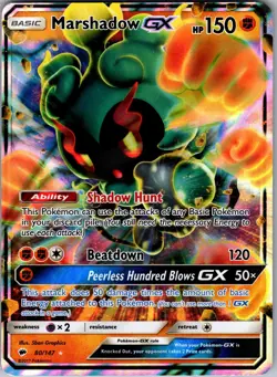 Marshadow GX 80/147 Holo GX Rare Burning Shadows Pokemon Near Mint - Image 1
