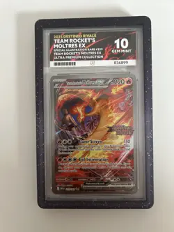 Pokemon TCG Team Rockets Moltres STAMP 229/192 ACE 10 PERFECT SUBGRADES & Guard - Image 1