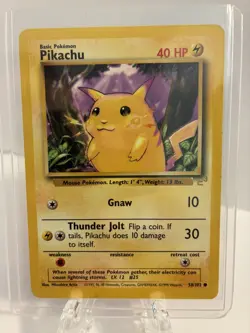 Pokemon Pikachu 58/102 E3 Stamp Yellow Cheeks WOTC Promo Card LP - Image 1