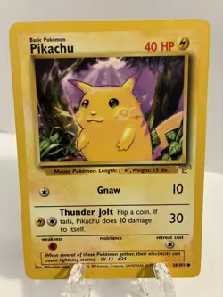 Pokemon Pikachu 58/102 E3 Stamp Yellow Cheeks WOTC Promo Card LP - Image 2