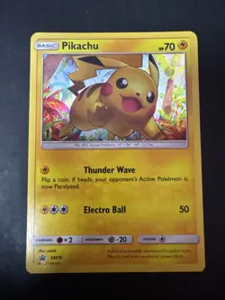 Pokemon Pikachu TCG SM76 Sun and Moon Promo Holo Card Collectible A - Image 1