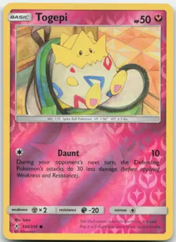 Togepi 136/214 Reverse Holo SM - Unbroken Bonds Pokemon Card LP - Image 1